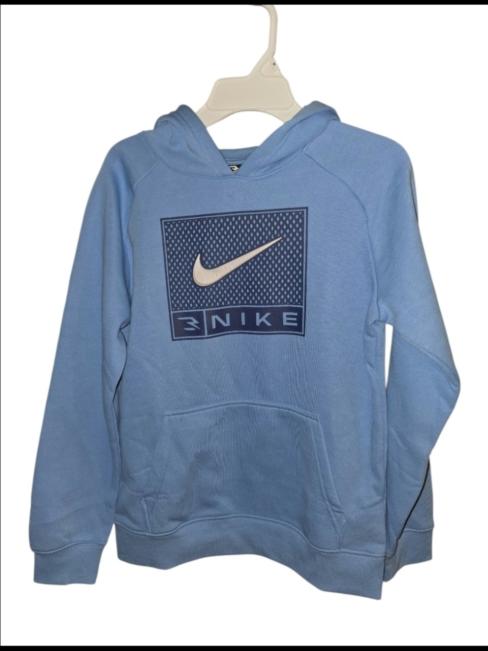 Nike Light Blue Crewneck Hoodie with Navy Logo